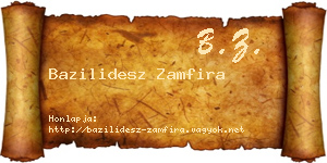 Bazilidesz Zamfira névjegykártya